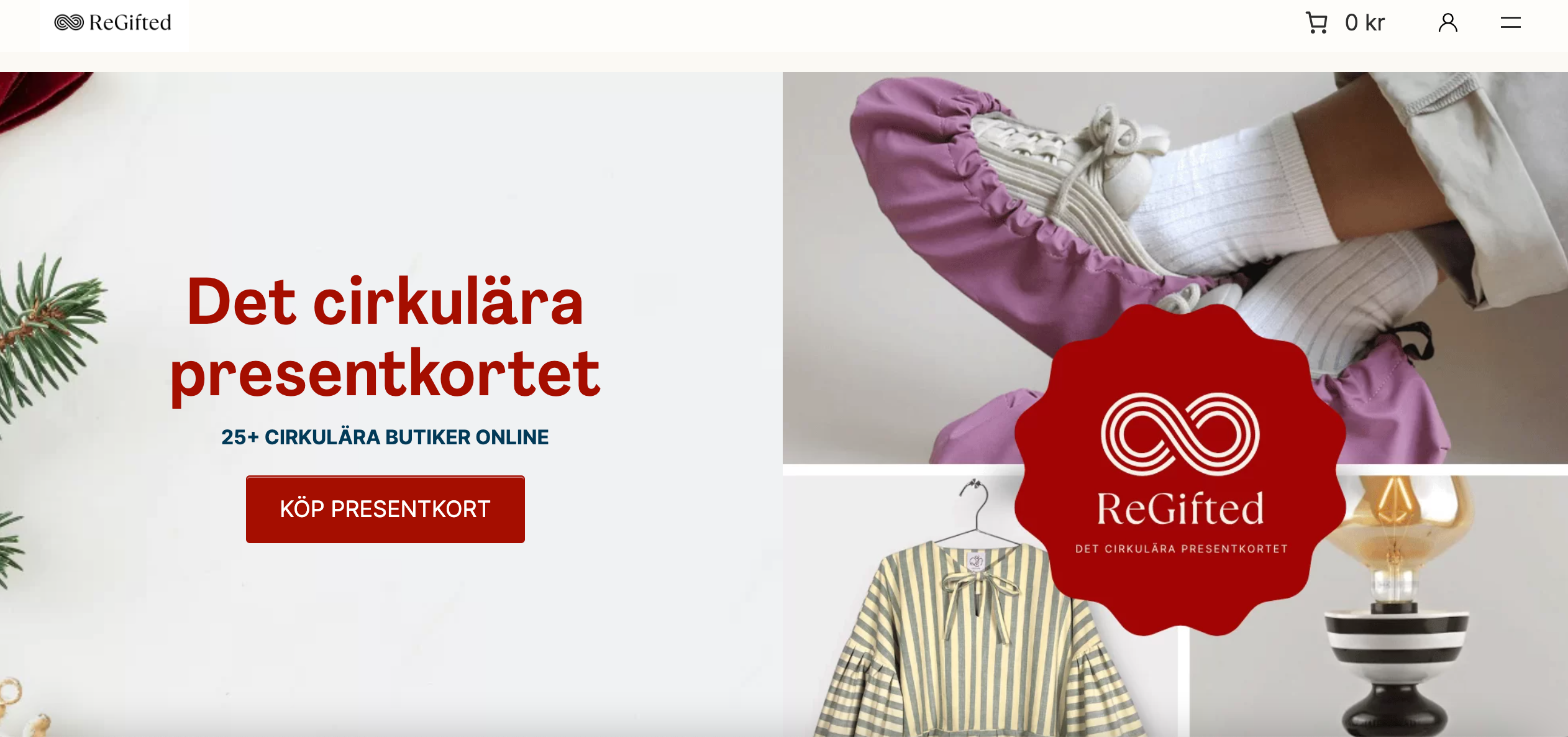 Circular gift card by regifted featuring reCovers reusable products