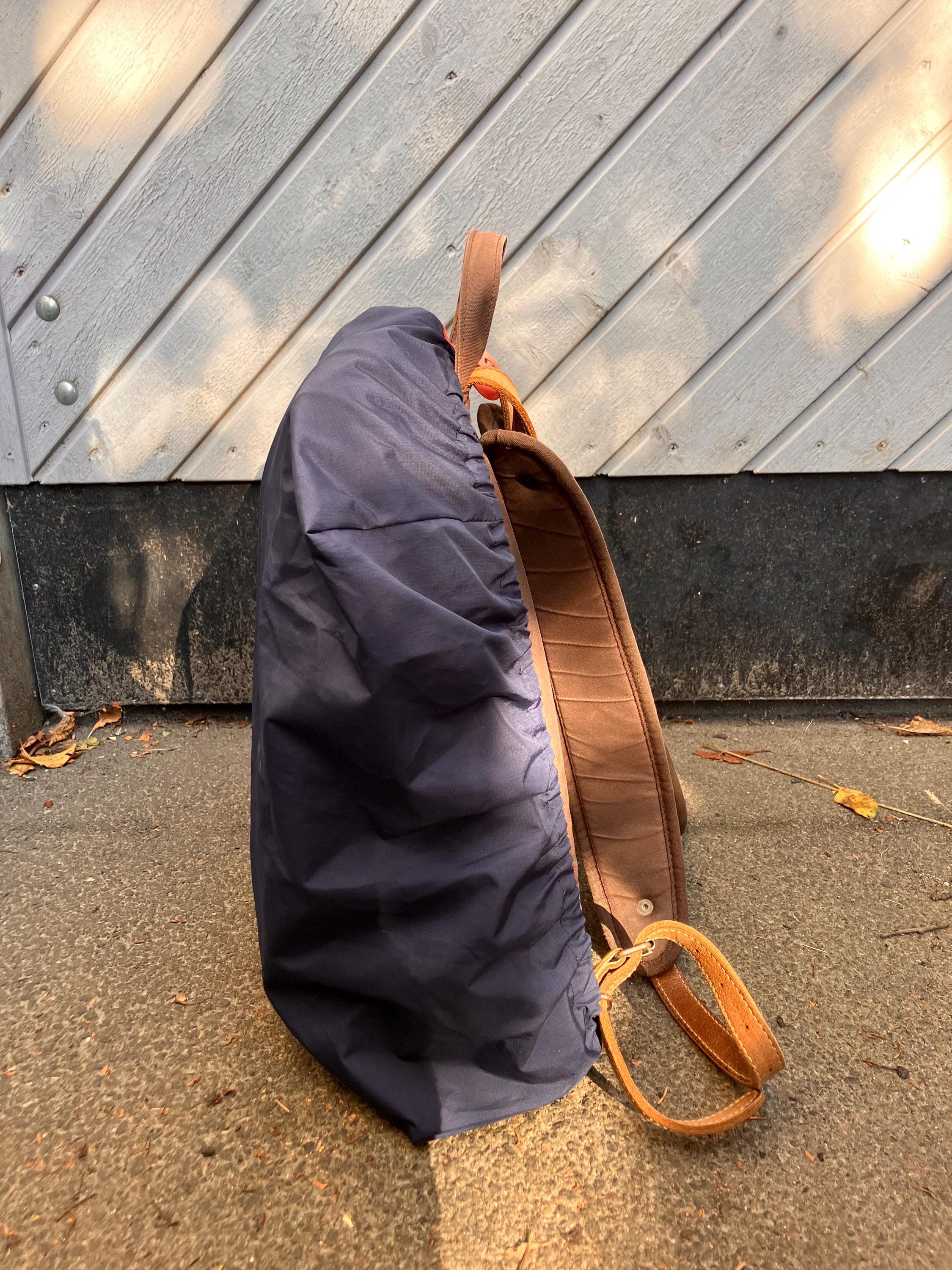reusable backpack rain cover: upcycled waterproof & durable (navy blue)