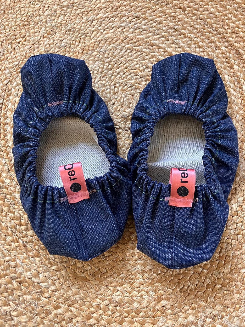 reusable shoe covers:  upcycled  washable  durable  stylish  (denim)
