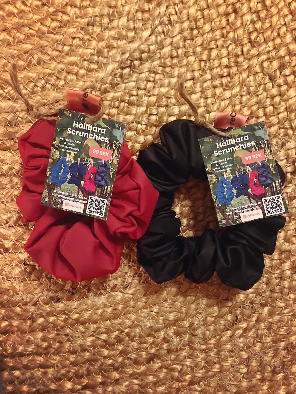 upcycled scrunchies: waterproof & denim