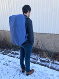 reusable backpack rain cover: upcycled waterproof & durable (soft muted blue)