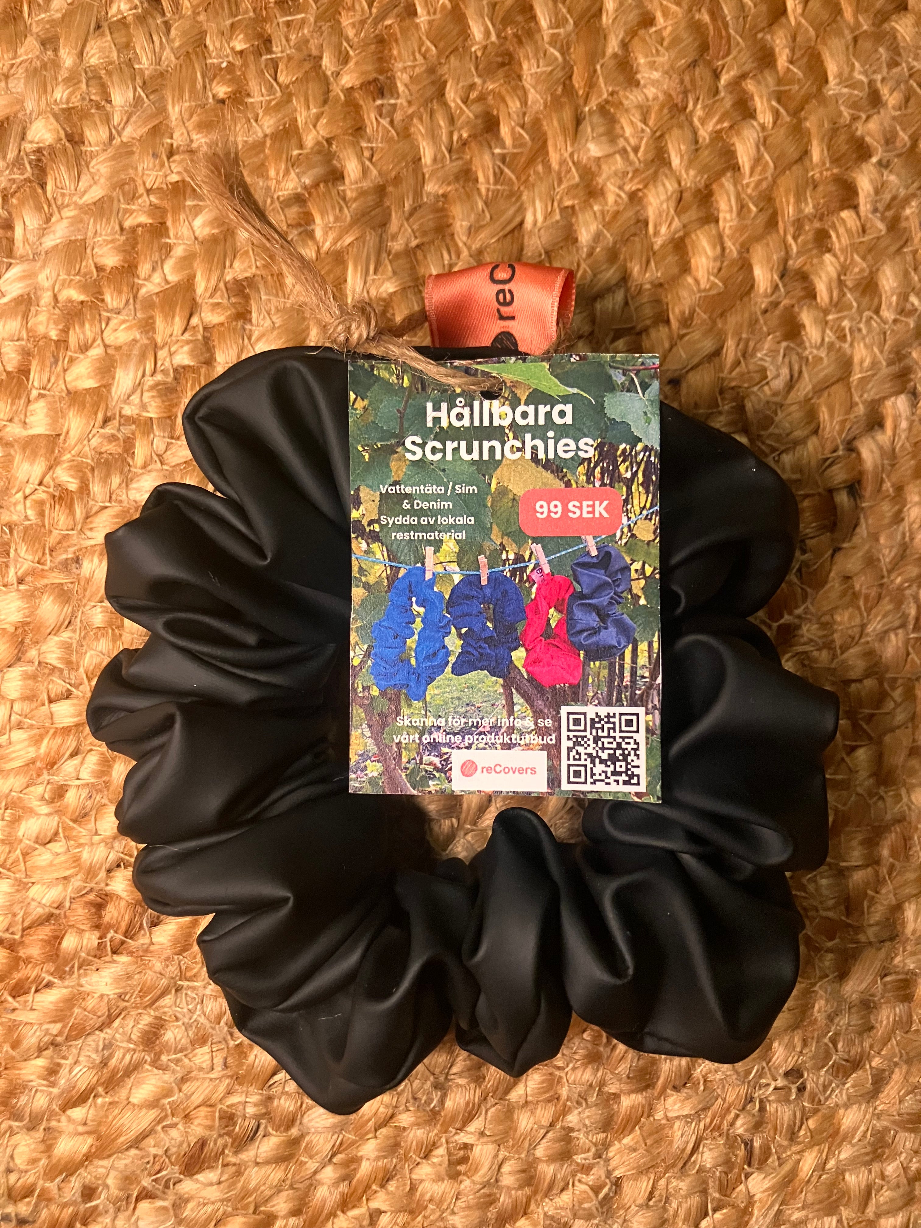 upcycled scrunchies: waterproof & denim