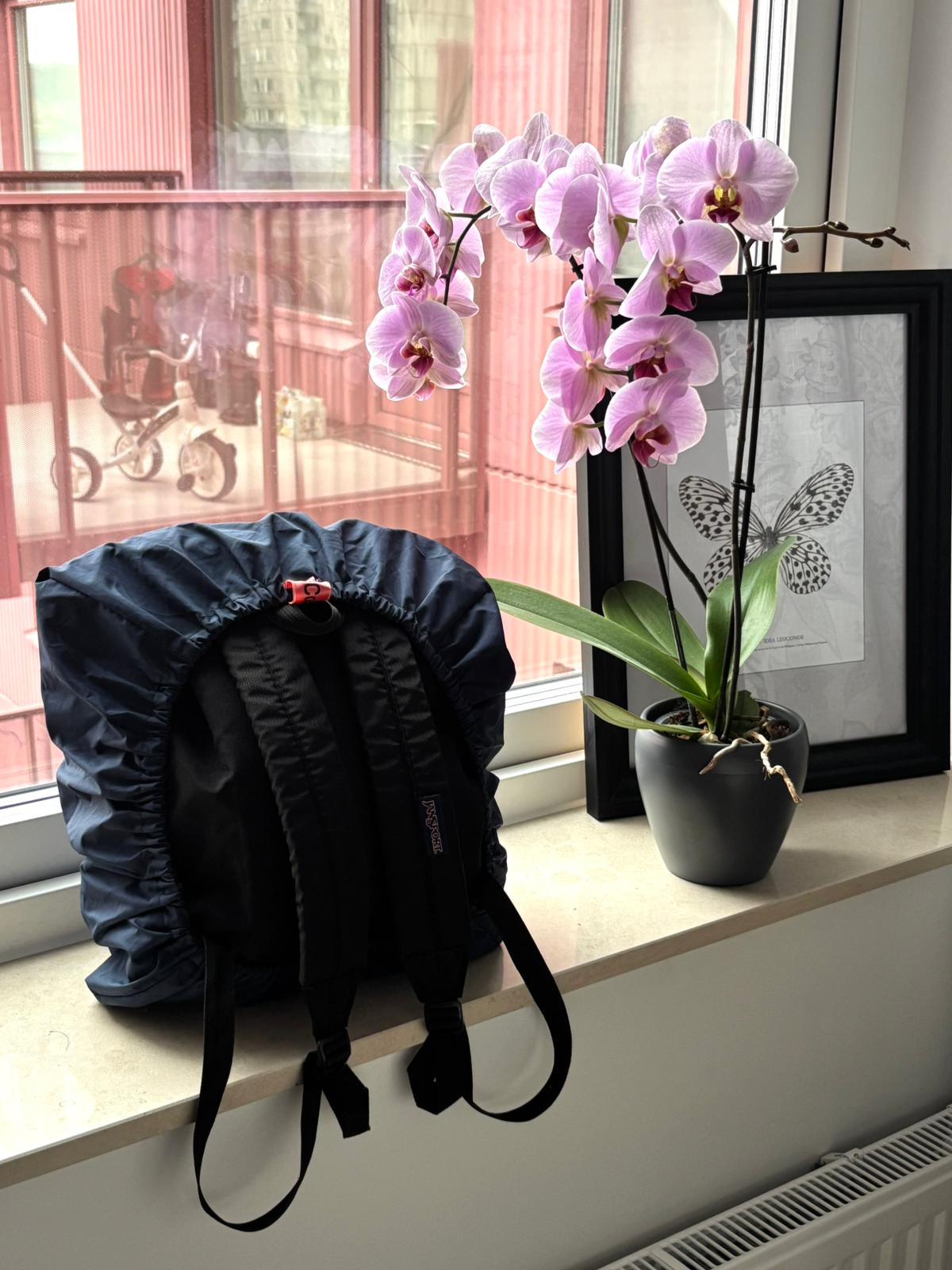 reusable backpack rain cover: upcycled waterproof & durable (navy blue)