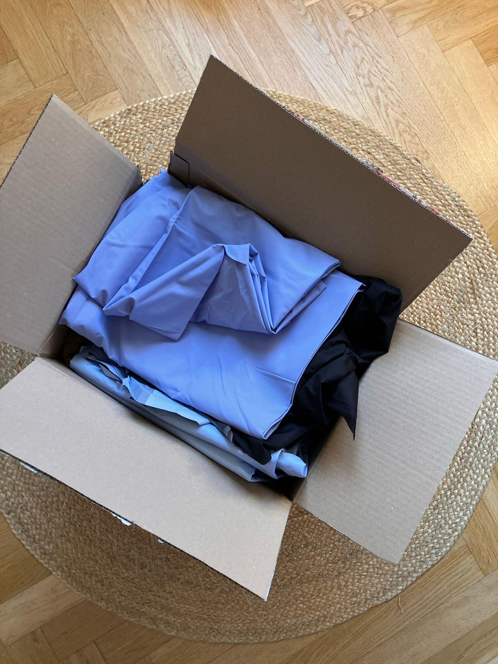 reusable shoe covers:  upcycled  waterproof  anti-slip  washable  (pastel blue)