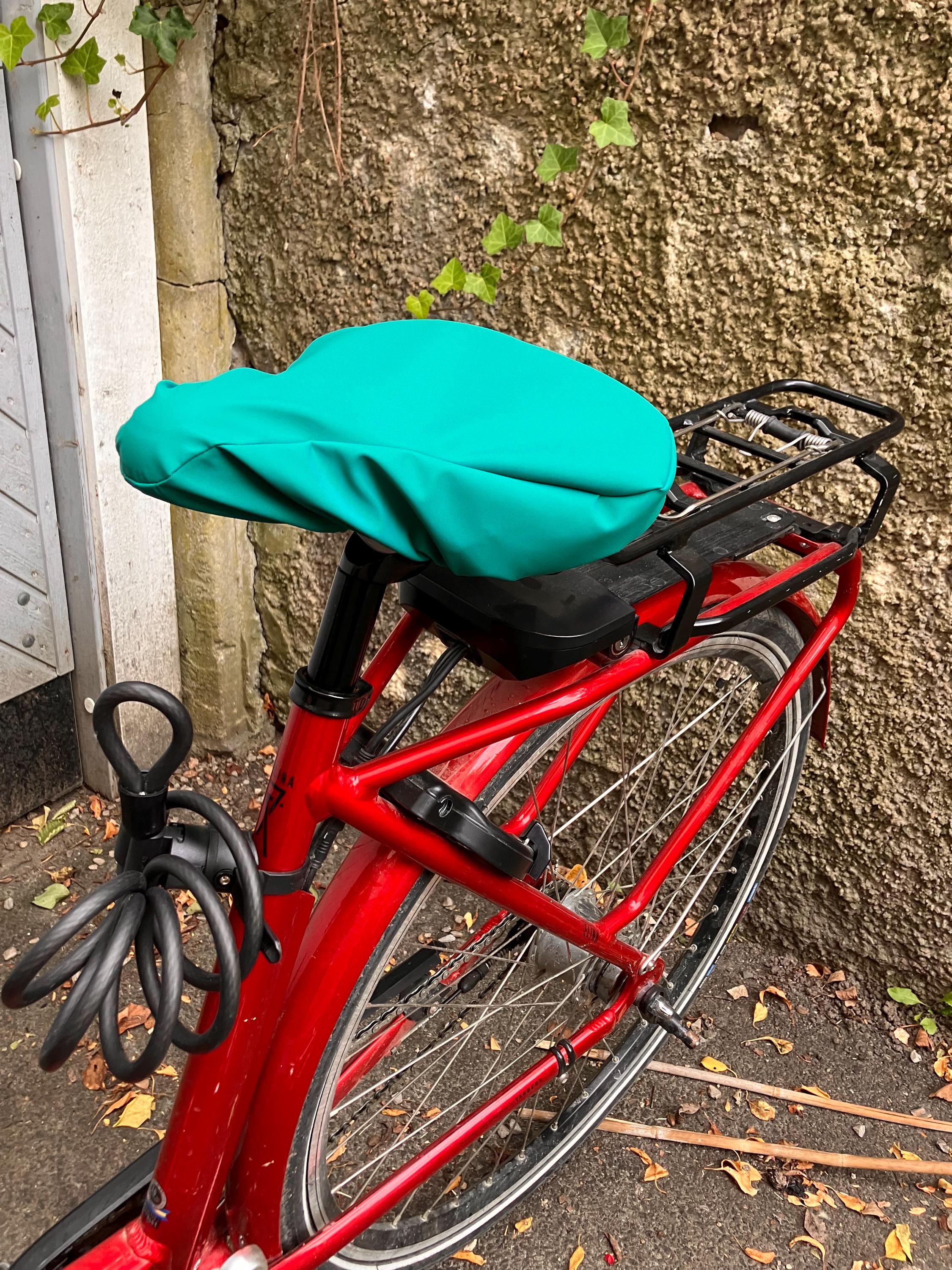 reusable bicycle seat cover: upcycled waterproof & durable