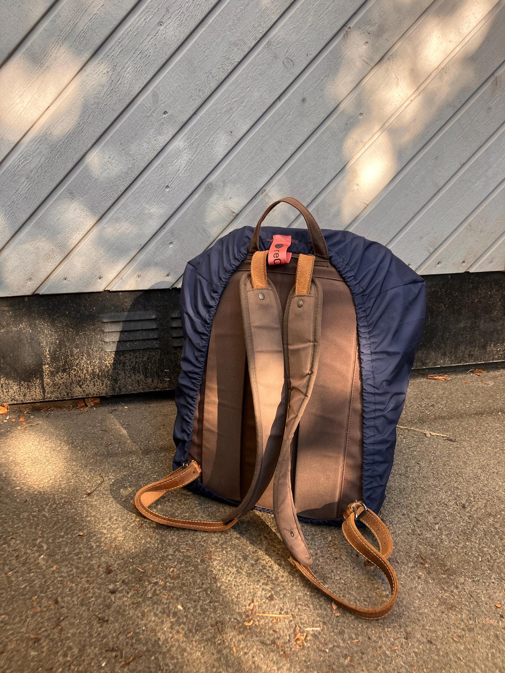 reusable backpack rain cover: upcycled waterproof & durable (navy blue)