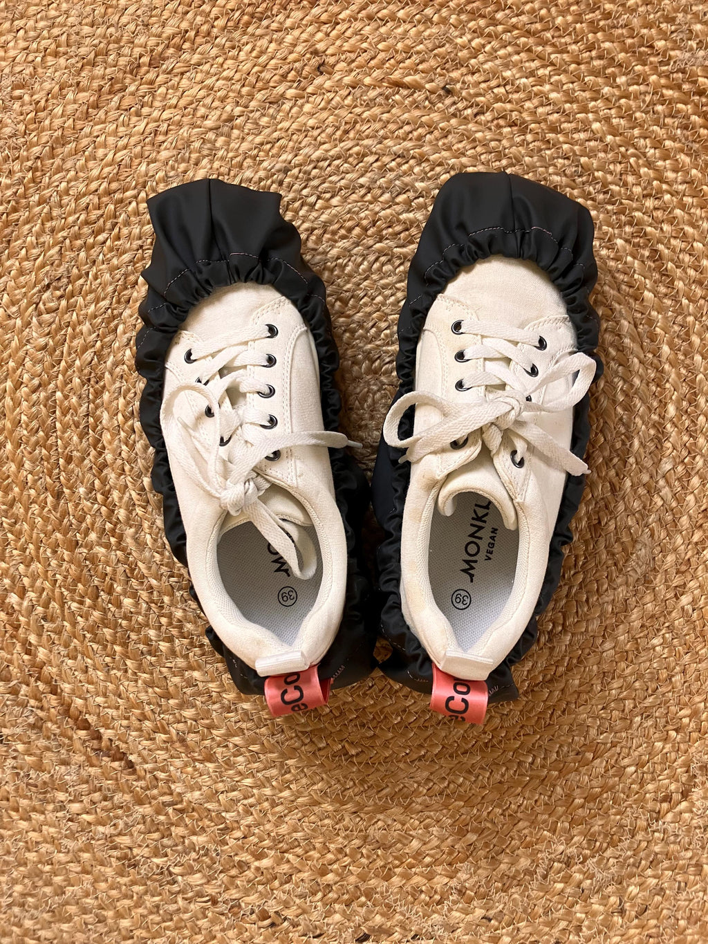 reusable shoe covers:  upcycled  waterproof  anti-slip  washable  (black)