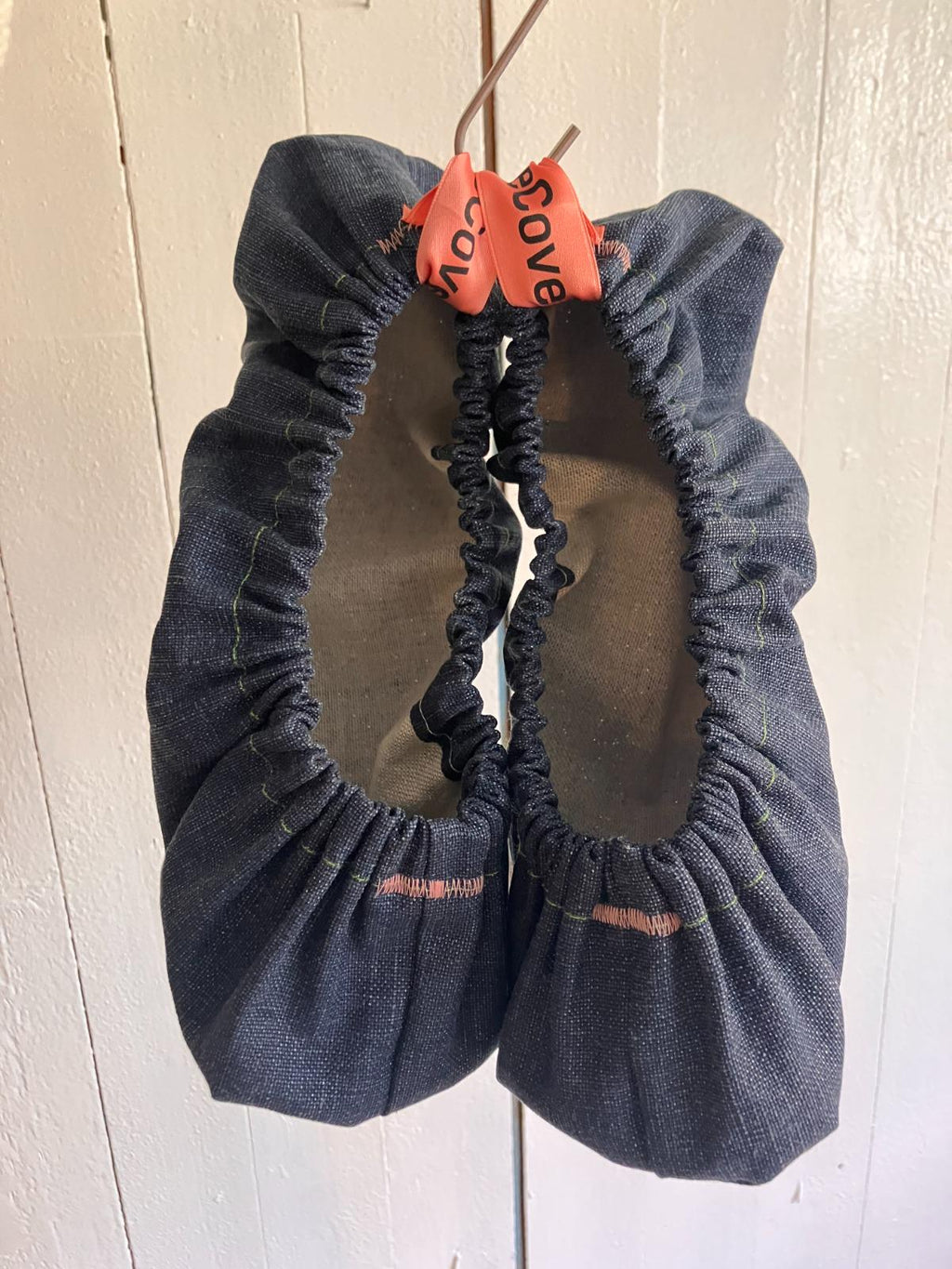 reusable shoe covers:  upcycled  washable  durable  stylish  (denim)